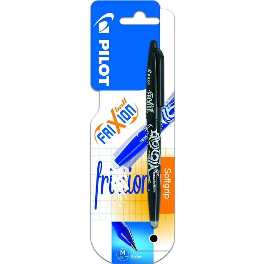 Pilot Frixion Ball Pack de 1 Boligrafo de Gel Borrable - Punta de Bola 0.7mm - Trazo 0.4mm - Grip Ergonomico - Color Negro 1