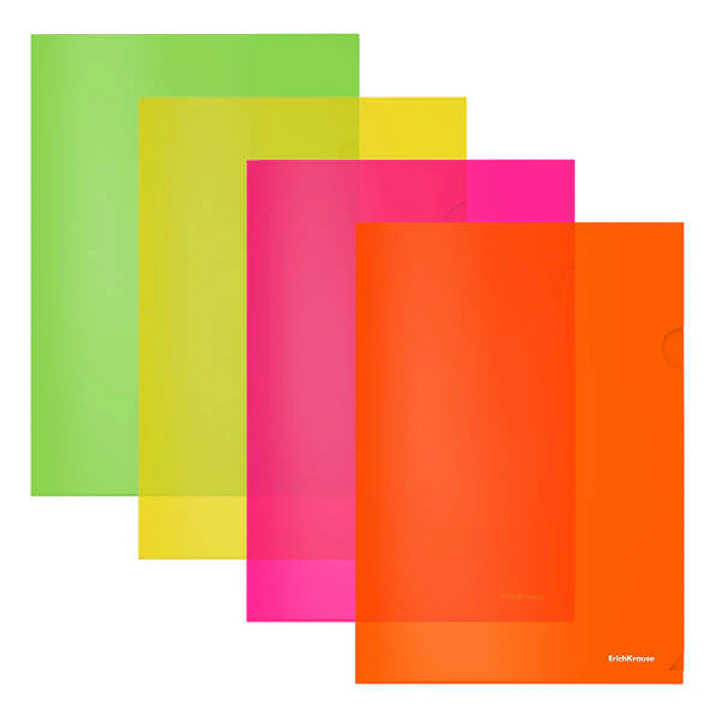 Erichkrause Dossiers Uñero Glossy Neon - A4 Semitransparente - Colores Surtidos 1