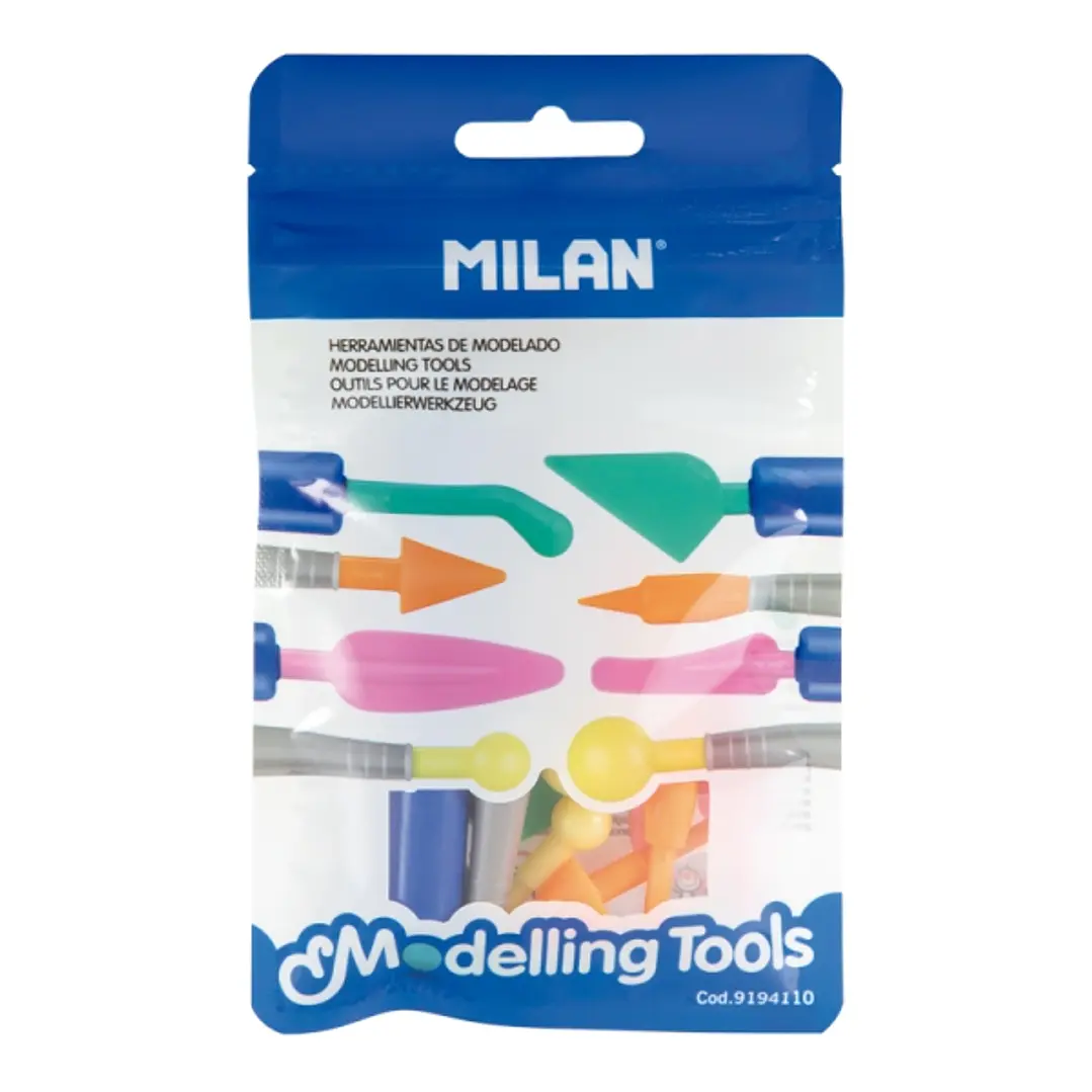 Milan Herramientas de Modelado - 2 Mangos - 8 Puntas Surtidas - Colores Surtidos 1