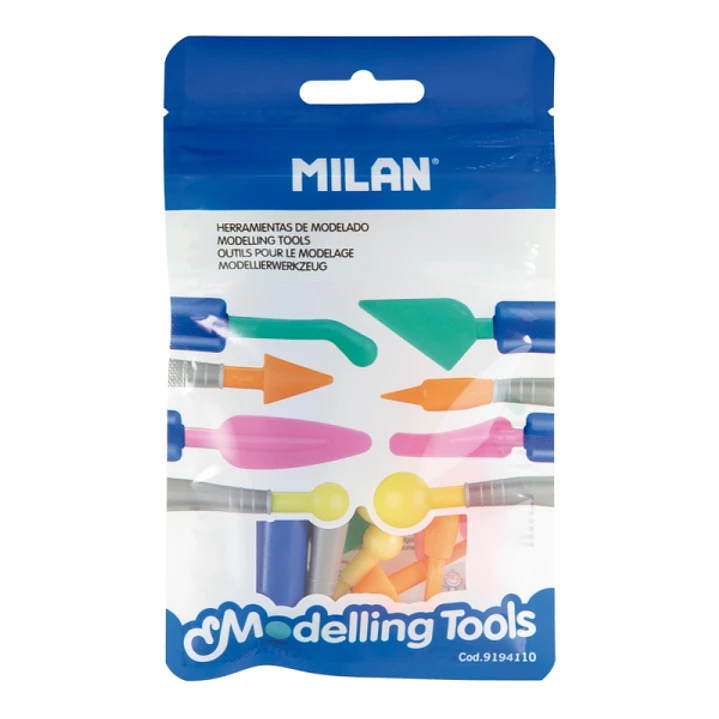 Milan Herramientas de Modelado - 2 Mangos - 8 Puntas Surtidas - Colores Surtidos 1