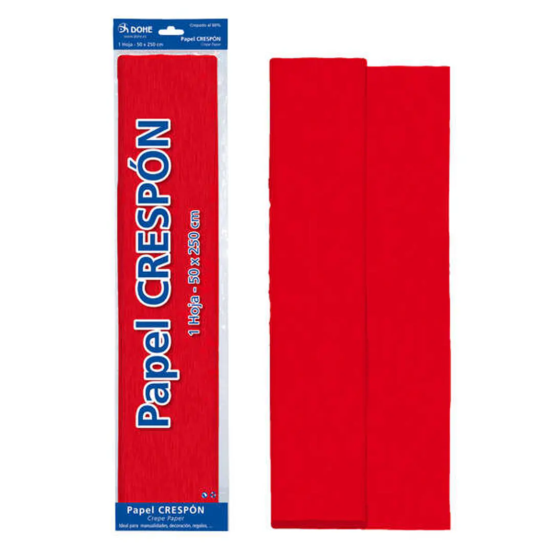 Dohe Papel Crespon de 30g - Crepado al 60 % - Ideal para Manualidades y Decoracion - Hoja de 50x250cm 1