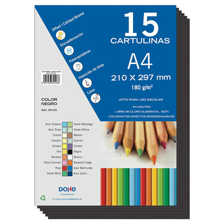Dohe Cartulinas A4 - 15 Hojas - Ideal para Manualidades y Proyectos Escolares 1