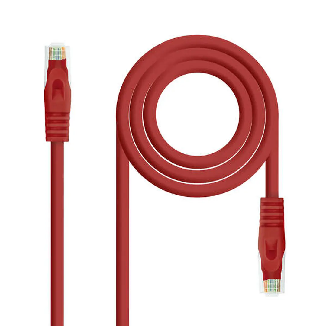 Nanocable Cable de Red Latiguillo RJ45 LSZH Cat.6a UTP AWG24 0.50m - Color Rojo 1