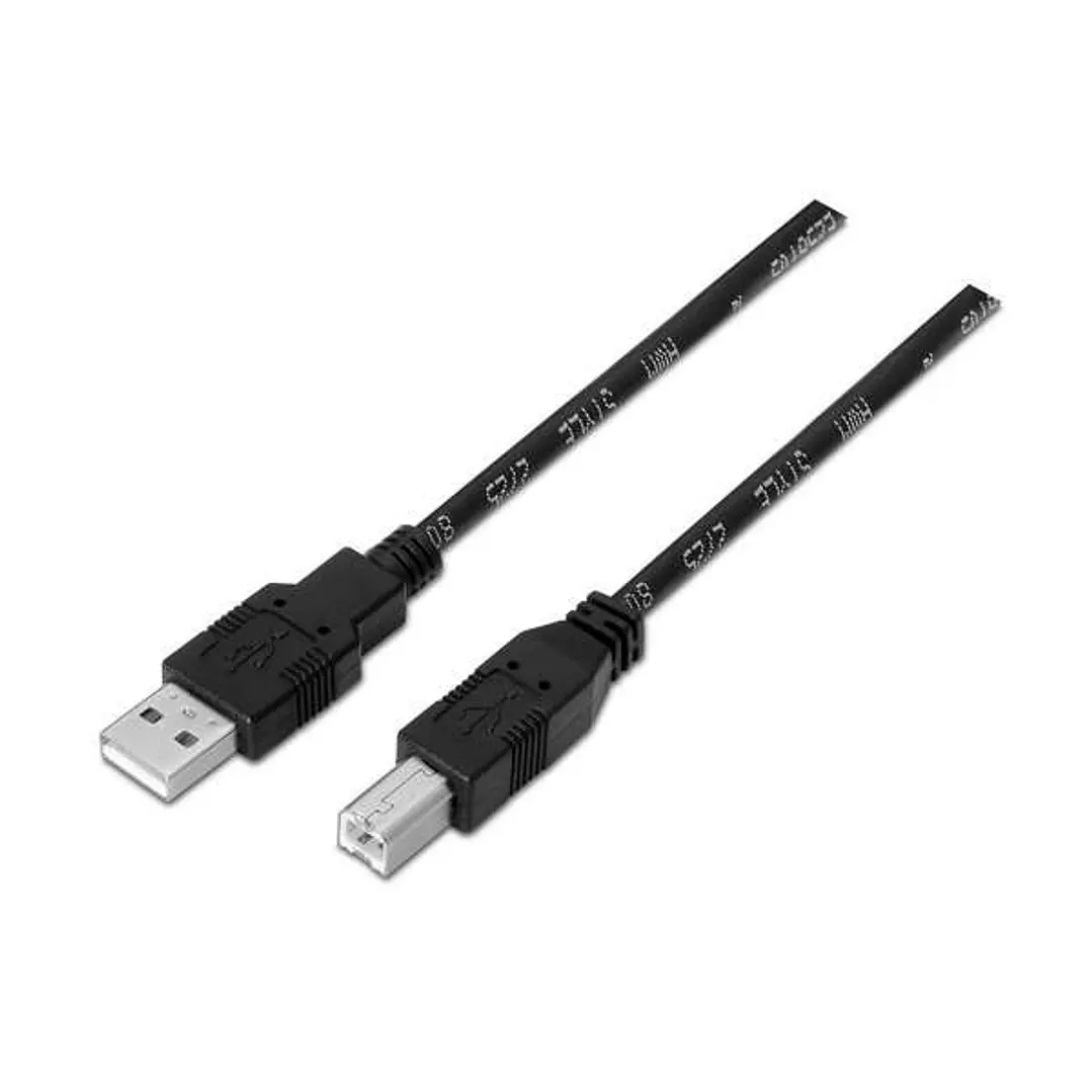 Aisens Cable USB 2.0 Impresora - Tipo A Macho a Tipo B Macho - 3.0m - Color Negro 1