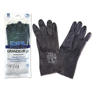 DPL Occupational Grandeur Guantes Industriales Talla 9-9 1/2 - Flocados - Espesor en Palma de 0,7mm - Industria Quimica, Pesada y de Mantenimiento etc