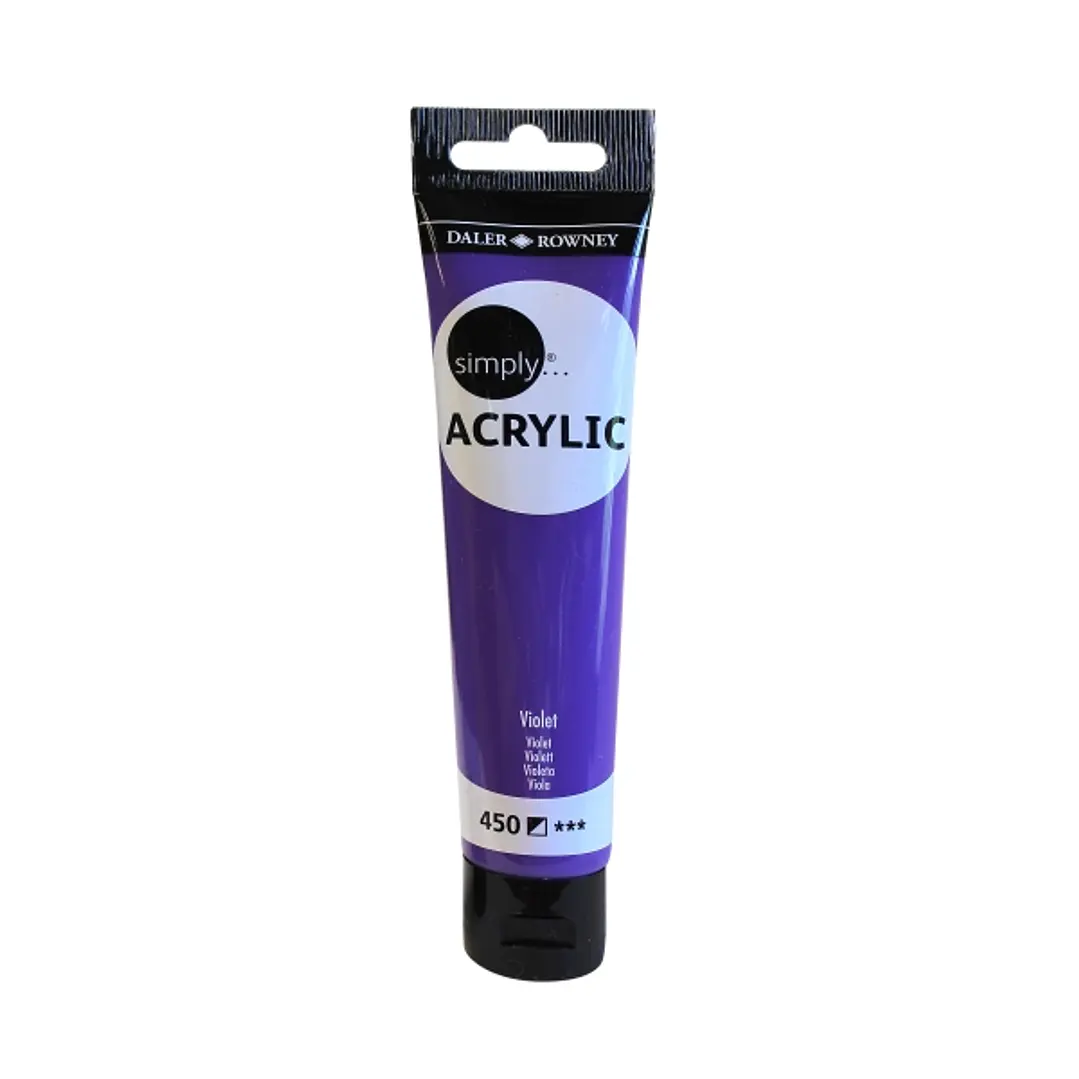 Daler Rowney Simply Pintura Acrilica - Tubo de Plastico - 75ml - Color Violeta 1