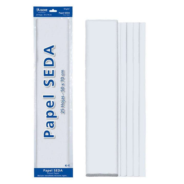 Dohe Papel Seda de 18g - 50x70cm - Ideal para Manualidades y Decoracion - Se Sirve en Bolsas de 25 Hojas 1