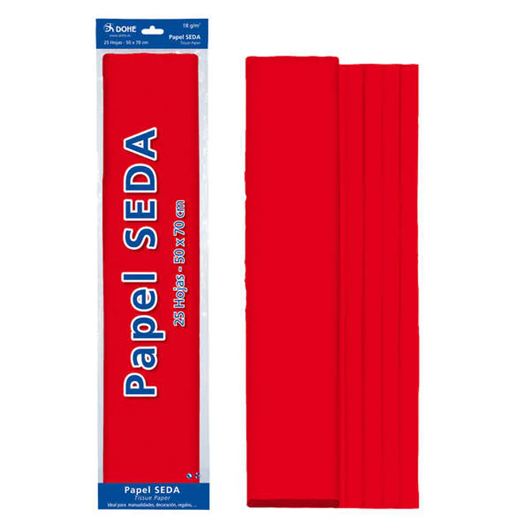 Dohe Papel Seda de 18g - 50x70cm - Ideal para Manualidades y Decoracion - Se Sirve en Bolsas de 25 Hojas 1