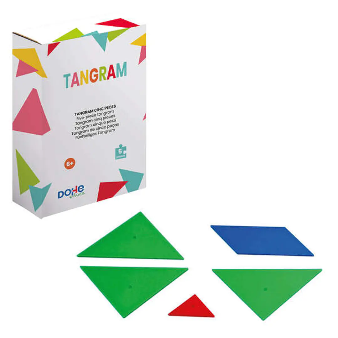 Dohe Tangram de Madera - 150x150mm - Favorece la Imaginacion y Creatividad - Desarrollo del Sentido Espacial - Recomendado para Segundo Ciclo de Prima 1
