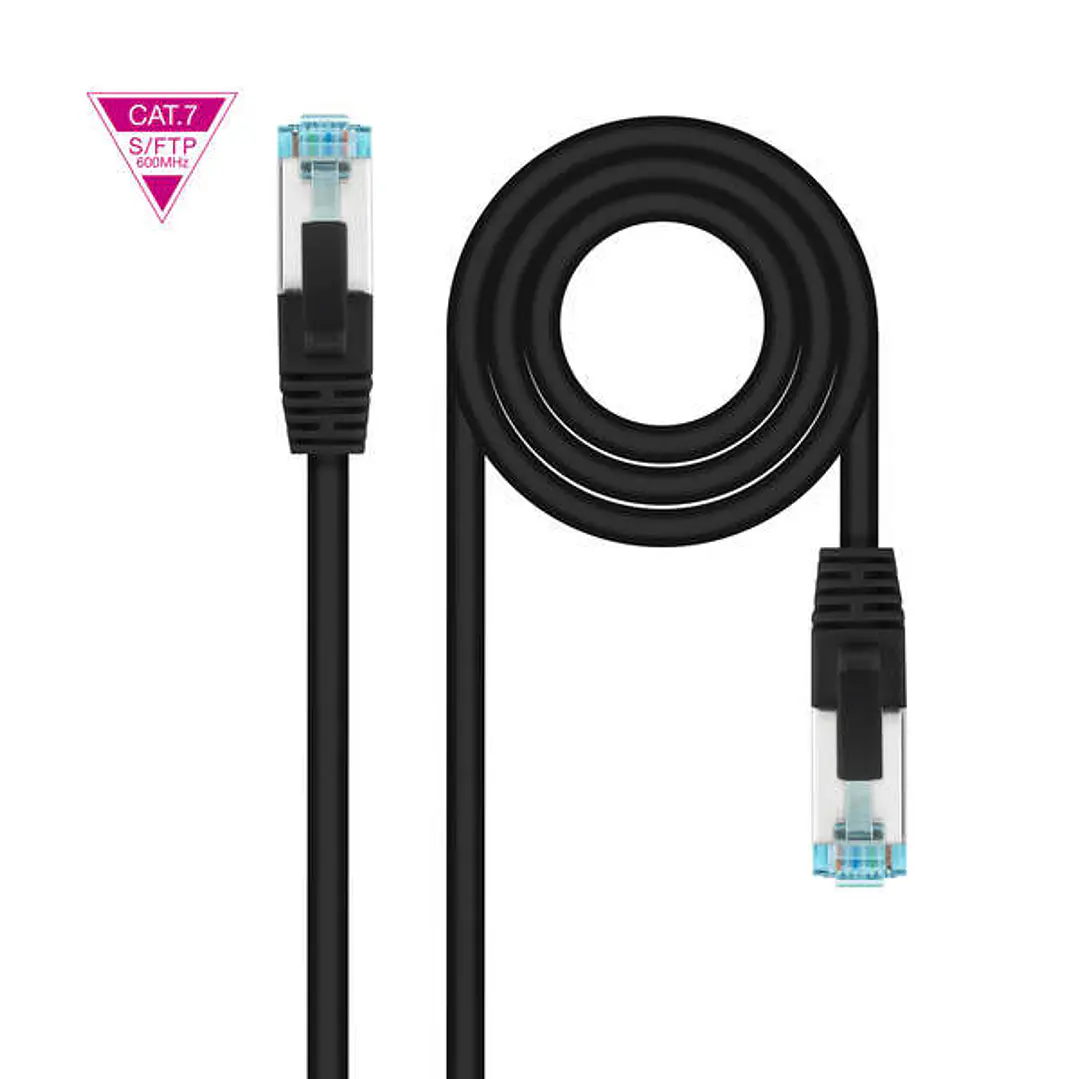 Nanocable Cable Red Cat.7 LSZH SFTP PIMF AWG26 1m - Color Negro 1
