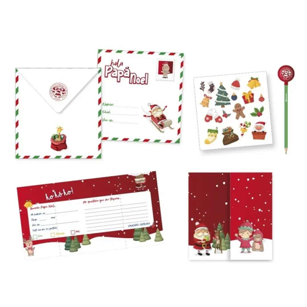 Bismark Carta para Papa Noel - Incluye Sobre Decorado, Hoja de Pegatinas y Lapiz con Goma 1