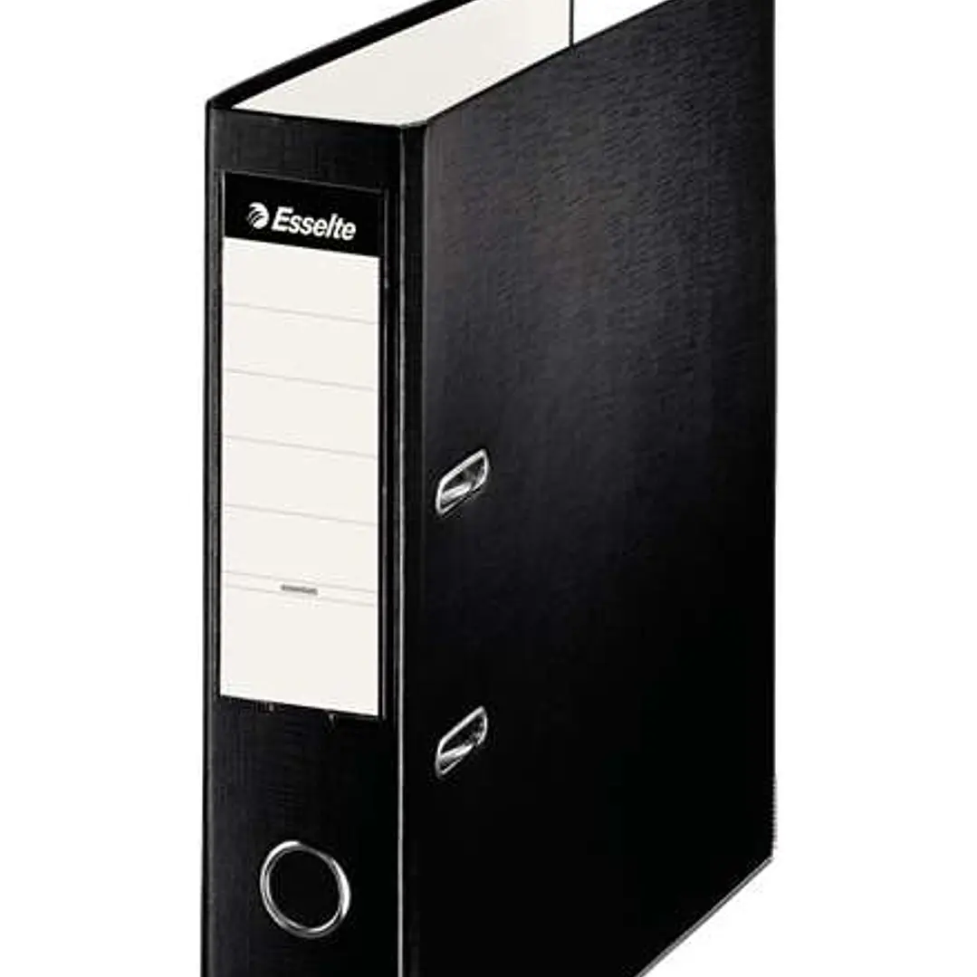 Esselte Archivador de Palanca - Formato Folio - Lomo 75mm - Capacidad para 500 Hojas - Color Negro 1