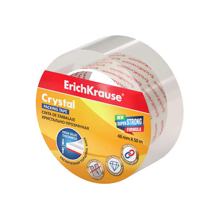 Erichkrause Crystal Precinto de Embalaje 48mmx50m - Polipropileno - Resistente y Duradera - Transparente 1