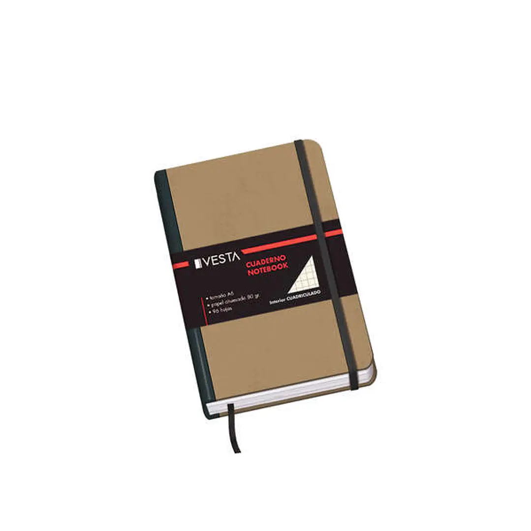Dohe Cuaderno Cartone con Puntas Redondeadas - 96 Hojas de Papel Ahuesado de 80gr - Tapa en Tres Piezas con Lomera de Tela - Cierre de Gomas y Cinta d 1