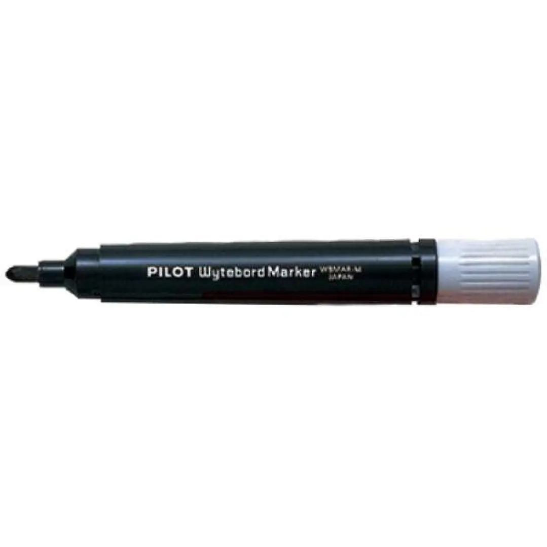 Pilot Rotulador para Pizarra Blanca - Punta Redonda de 4mm - Trazo de 1.8mm - Recargable - Tinta con Base de Alcohol - Borrable en Seco - Color Negro 1