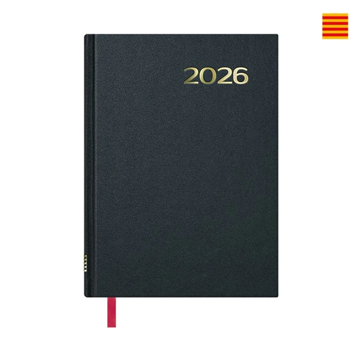 Dohe Sintex Agenda Anual en Catalan - Dia Pagina - Viernes, Sabado y Domingo misma Pagina - Tamaño 14x20cm - Color Negro 1