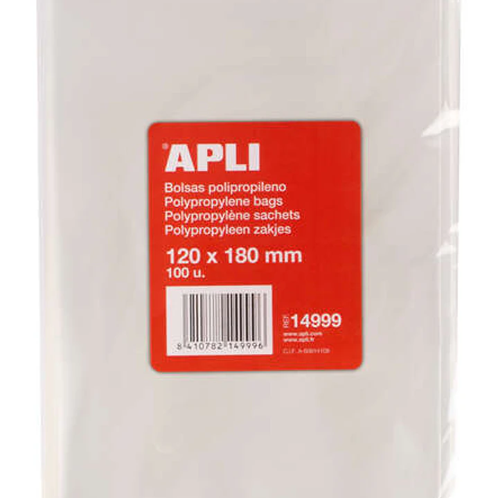 Apli Bolsas Polipropileno Transparente 120x180mm - Galga 120 - Alta Resistencia y Flexibilidad - Uso Alimenticio 1