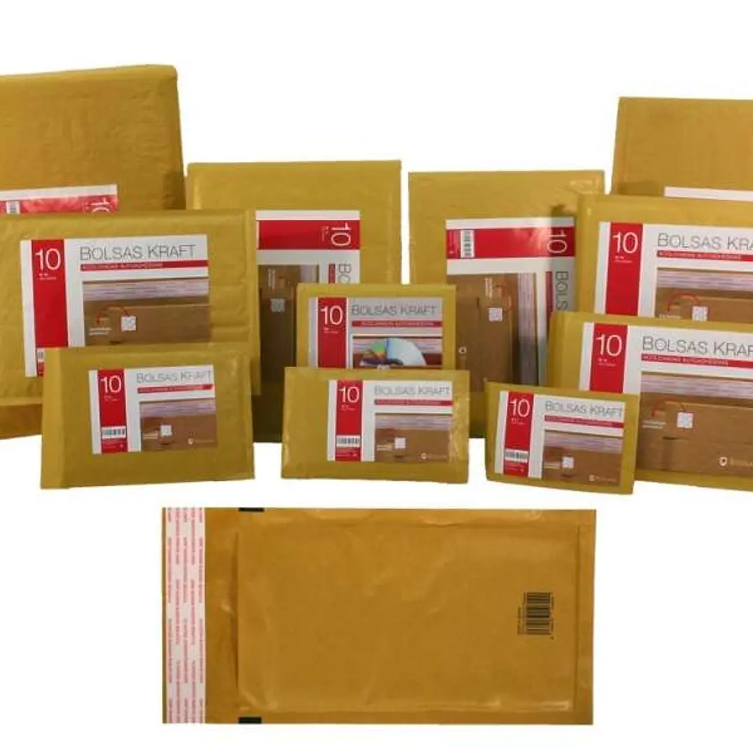 Bismark Bolsa Acolchada Kraft Nº14 180x265mm - Recubrimiento Interno de Laminas de Burbuja de Aire - Cierre Autoadhesivo - Ideal para Envios con Alta  1