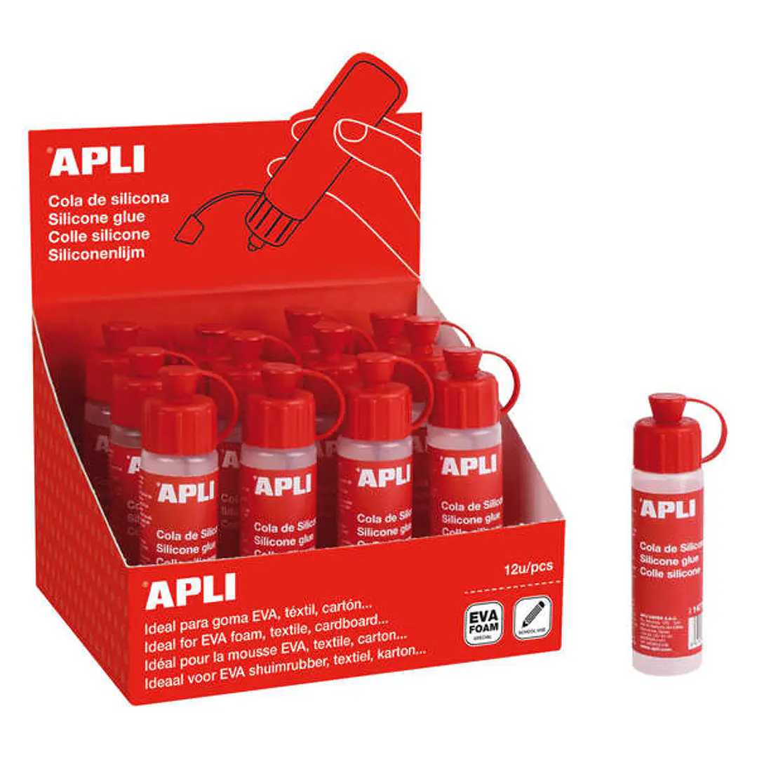 Apli Cola Silicona 25ml - Secado Rapido - Resistente al Agua - Transparente 1