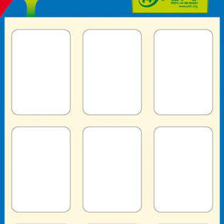Apli Minibolsa de 54 Etiquetas Rectangulares 22x32mm - 6 Hojas por 9 Etiquetas - Adhesivo Permanente - Cantos Romos - Color Blanco 1