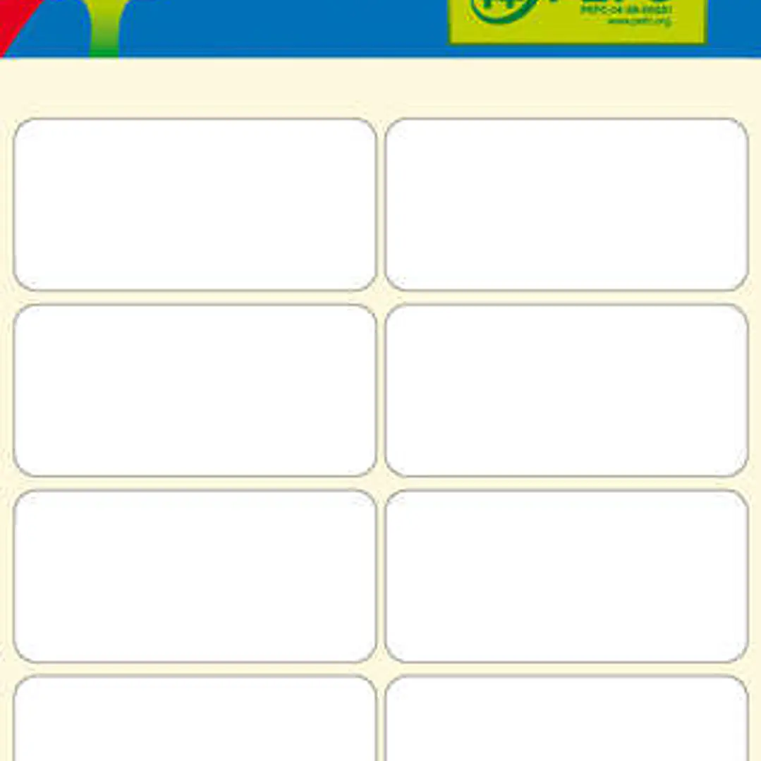 Apli Pack de 60 Etiquetas 19x40mm - 6 Hojas por 10 Etiquetas - Adhesivo Permanente - Cantos Romos - Color Blanco 1
