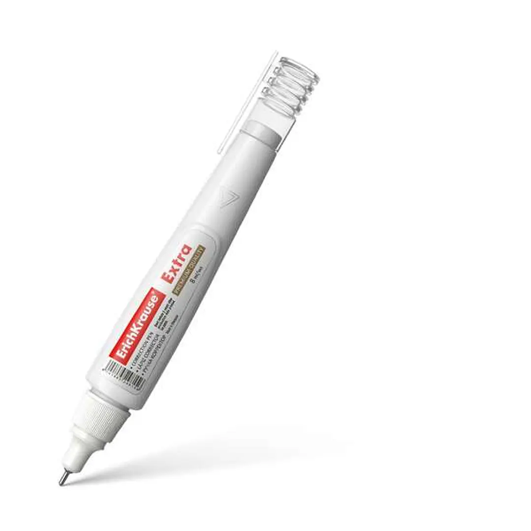 Erichkrause Extra Boligrafo Corrector 8ml - Secado Rapido - Alta Calidad - Resistente al Frio - Color Blanco 1