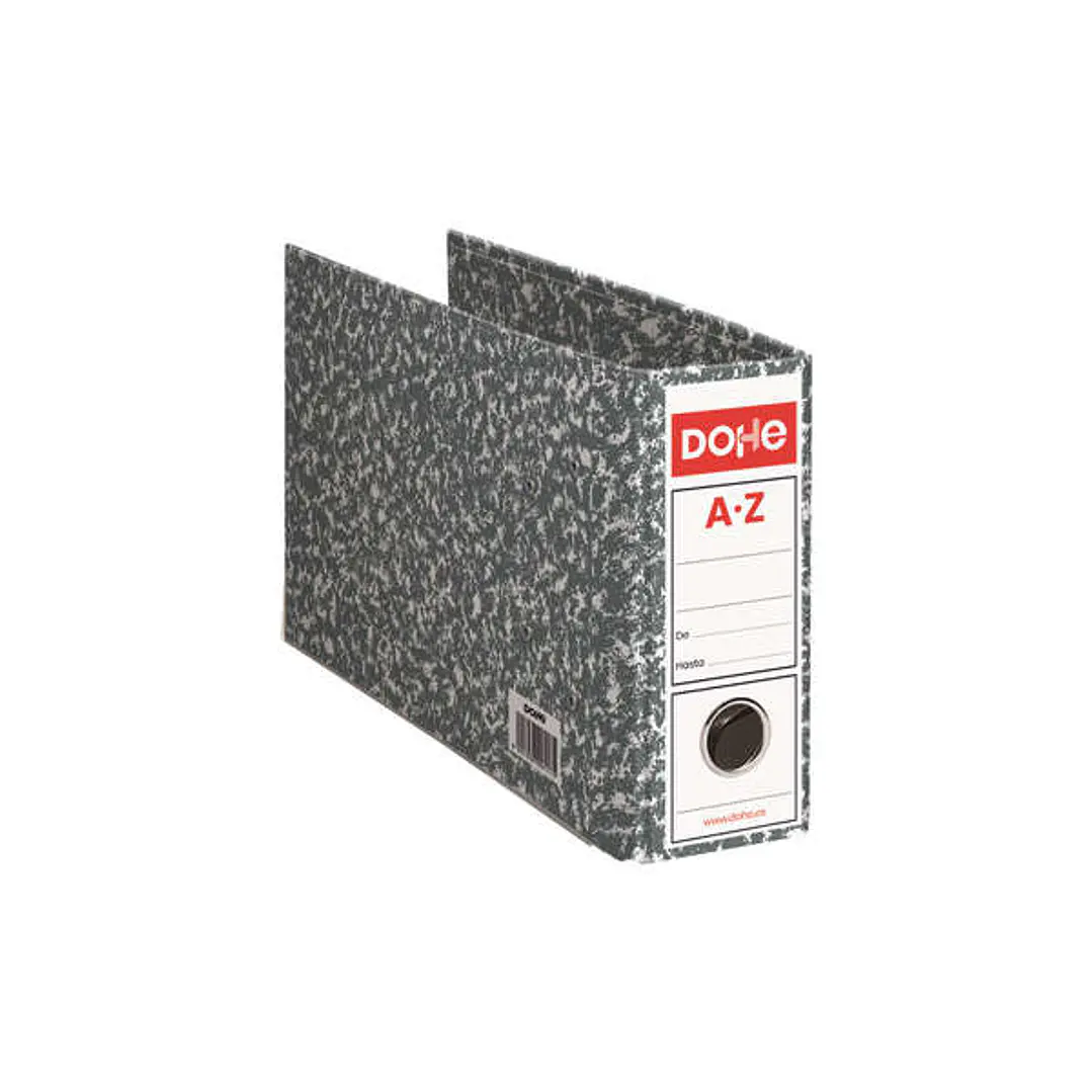 Dohe Archivador de Palanca - Formato Cuarto Apaisado - Medidas 287x210x75mm - Carton Forrado con Papel Impreso - Cantoneras Metalicas - Ollao y Palanc 1