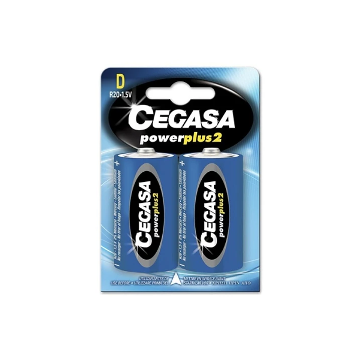 Cegasa Power Plus 2 Pack de 2 Pilas R20 D - Pilas Salinas para Aparatos de Bajo Consumo 1