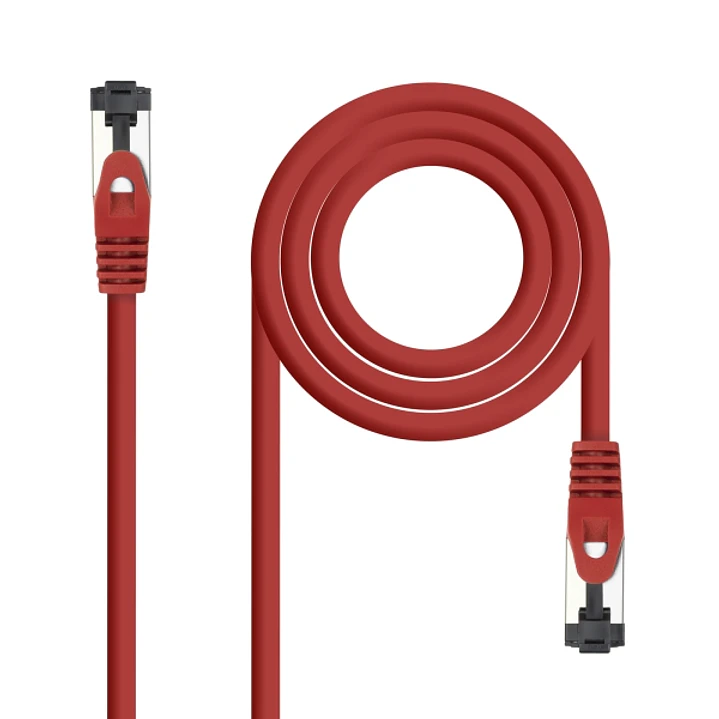 Nanocable Cable Red Latiguillo Cat.8.1 2Ghz LSZH SSTP AWG26 - Longitud 0.30m - Color Rojo 1