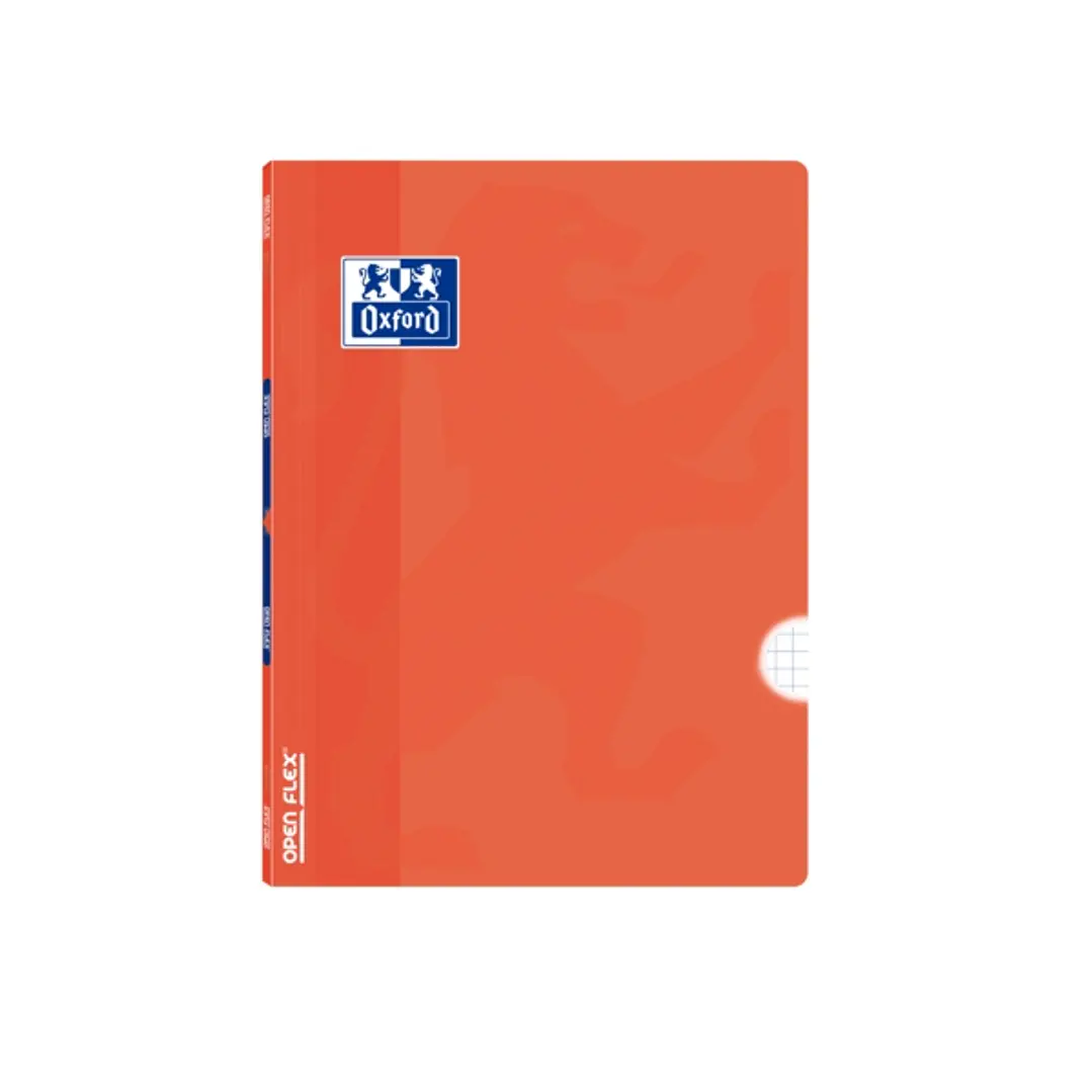 Oxford School Classic Openflex Libreta Grapada A5+ 48 Hojas Cuadricula 4x4 con Margen - Tapa de Plastico Translucido - Ideal para Estudiantes - Color  1