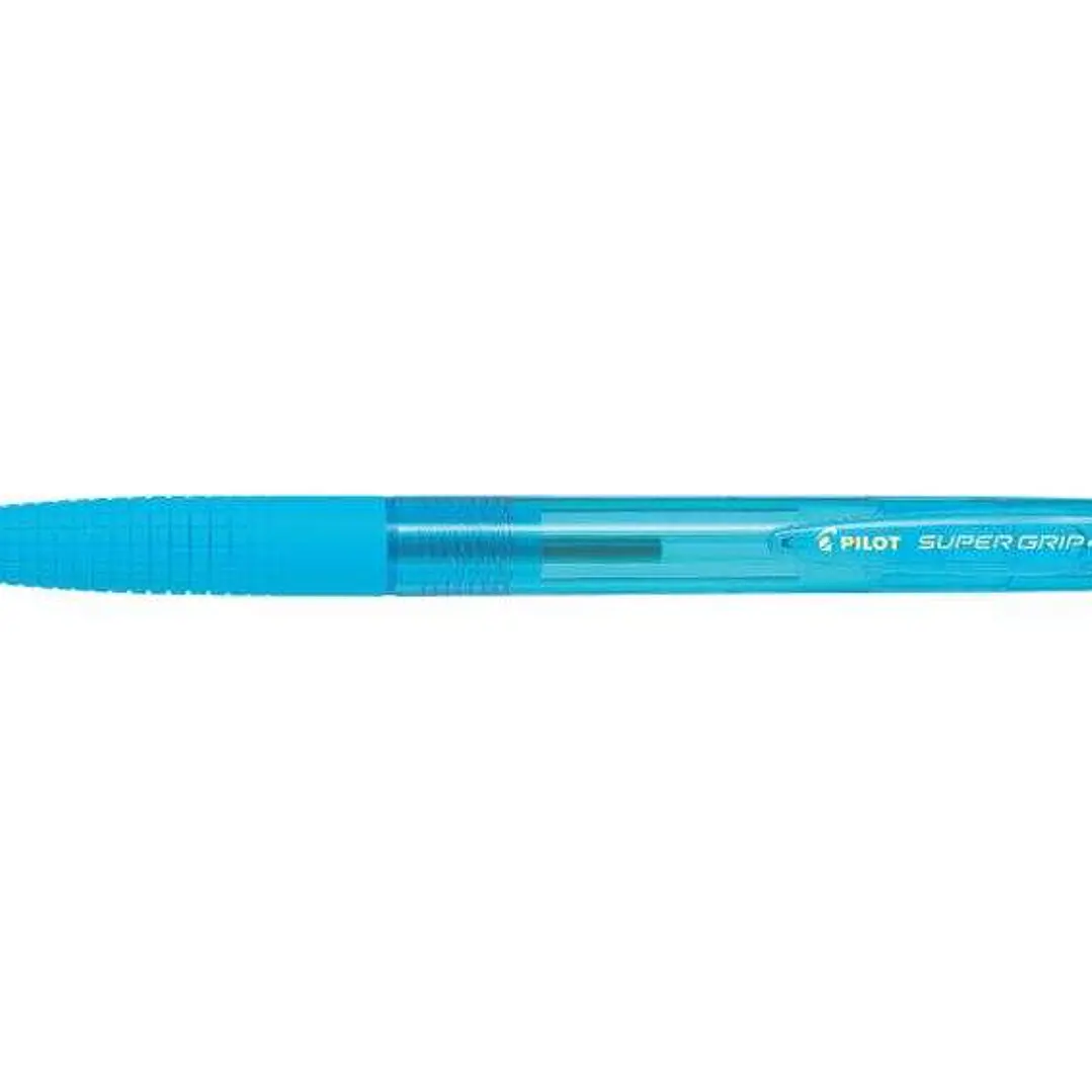 Pilot Boligrafo de Bola Retractil SuperGrip G - Punta Redonda 1.0mm - Trazo 0.4mm - Tinta de Aceite - Grip Ergonomico - Color Turquesa 1