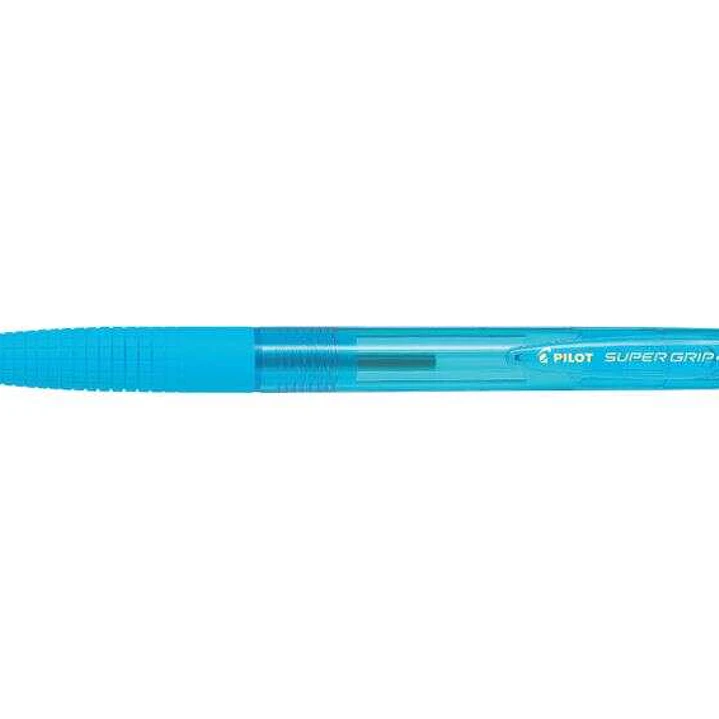 Pilot Boligrafo de Bola Retractil SuperGrip G - Punta Redonda 1.0mm - Trazo 0.4mm - Tinta de Aceite - Grip Ergonomico - Color Turquesa 1
