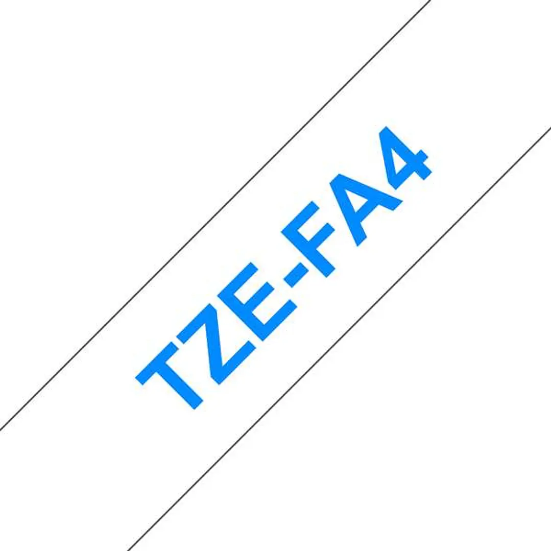 Brother TZeFA4 Cinta Textil Generica de Etiquetas - Texto azul sobre fondo blanco - Ancho 18mm x 3 metros 1