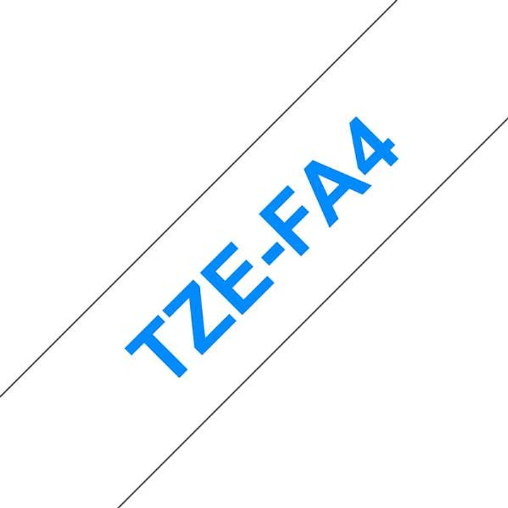 Brother TZeFA4 Cinta Textil Generica de Etiquetas - Texto azul sobre fondo blanco - Ancho 18mm x 3 metros 1