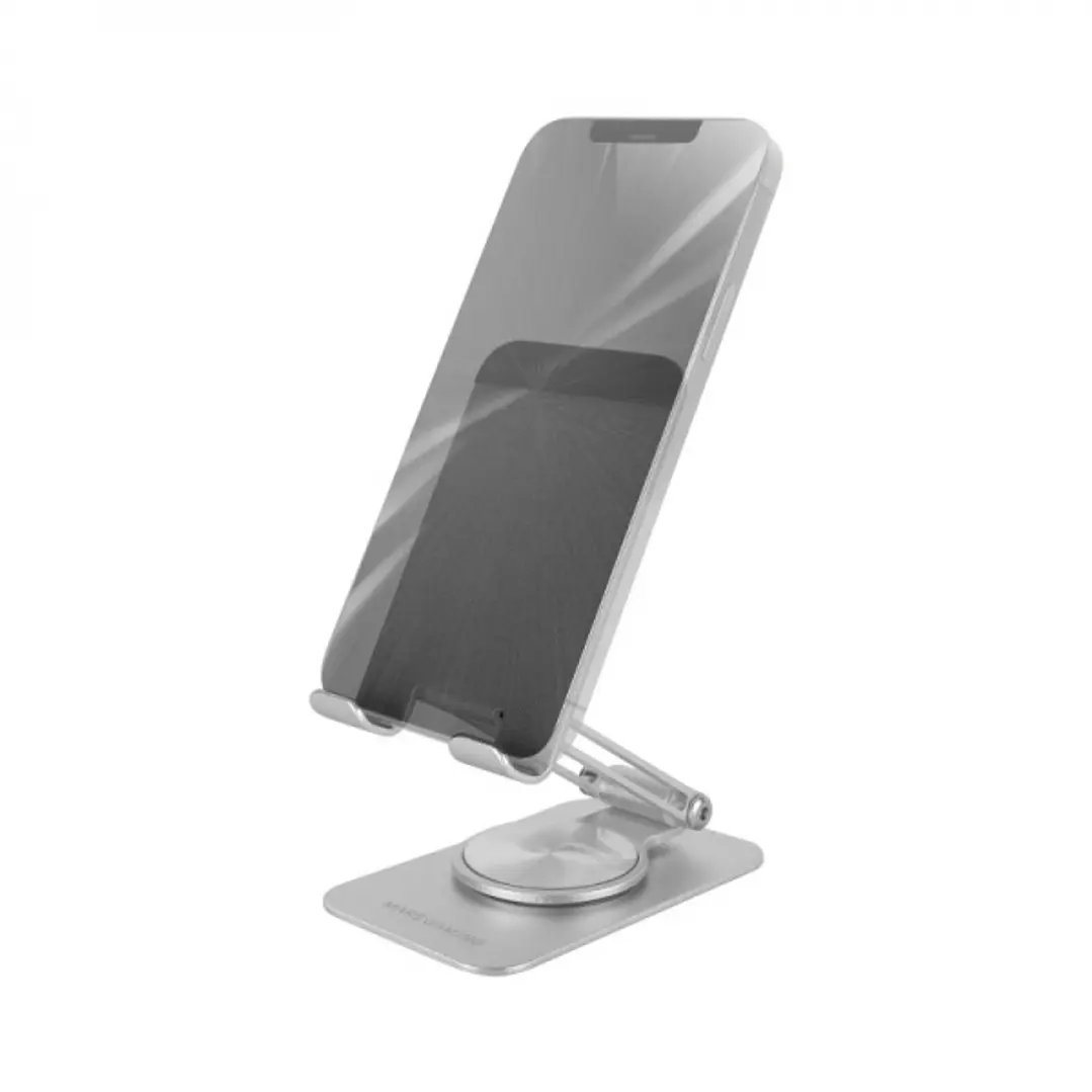 Mars Gaming MA-RSS Soporte para Smartphone - Aluminio ligero - Rotacion 360º - Ajuste altura 180º - Base antideslizante - Color Plata 1