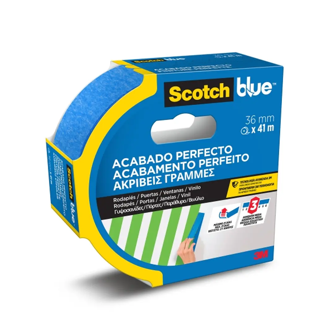 Scotchblue Cinta de Enmascarar para Superficies Delicadas - 36mm x 41m - 100% PEFC - Color Azul 1
