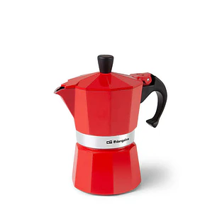 Orbegozo KFR 340 Cafetera de Aluminio - Prepara 3 Tazas de Cafe en Minutos - Compatible con Todo Tipo de Cocinas - Mango Ergonomico y Valvula de Segur
