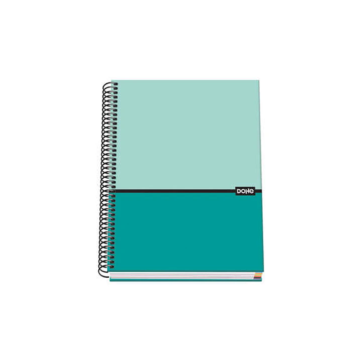 Dohe Cuaderno Espiral Tapa Dura A5 - 162x210mm - Cubierta Carton Forrado - Interior 100 Hojas Papel Offset 90g - Cuadricula 5mm - Espiral Metalico Neg 1