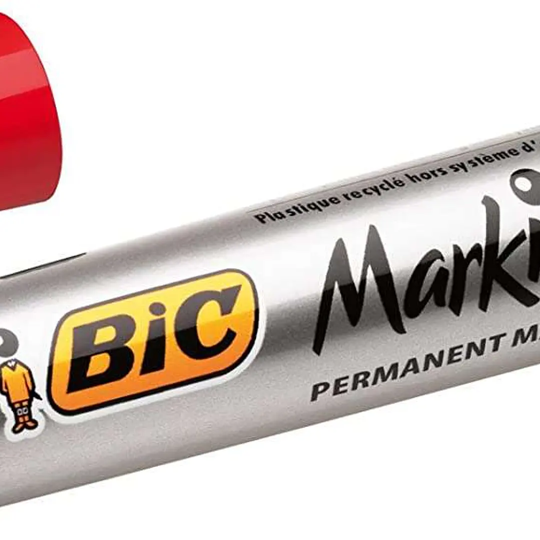 Bic Marking 2000 Ecolutions Rotulador Permanente - Tinta con Base de Alcohol - Ecologico - Secado Rapido - Color Rojo 1