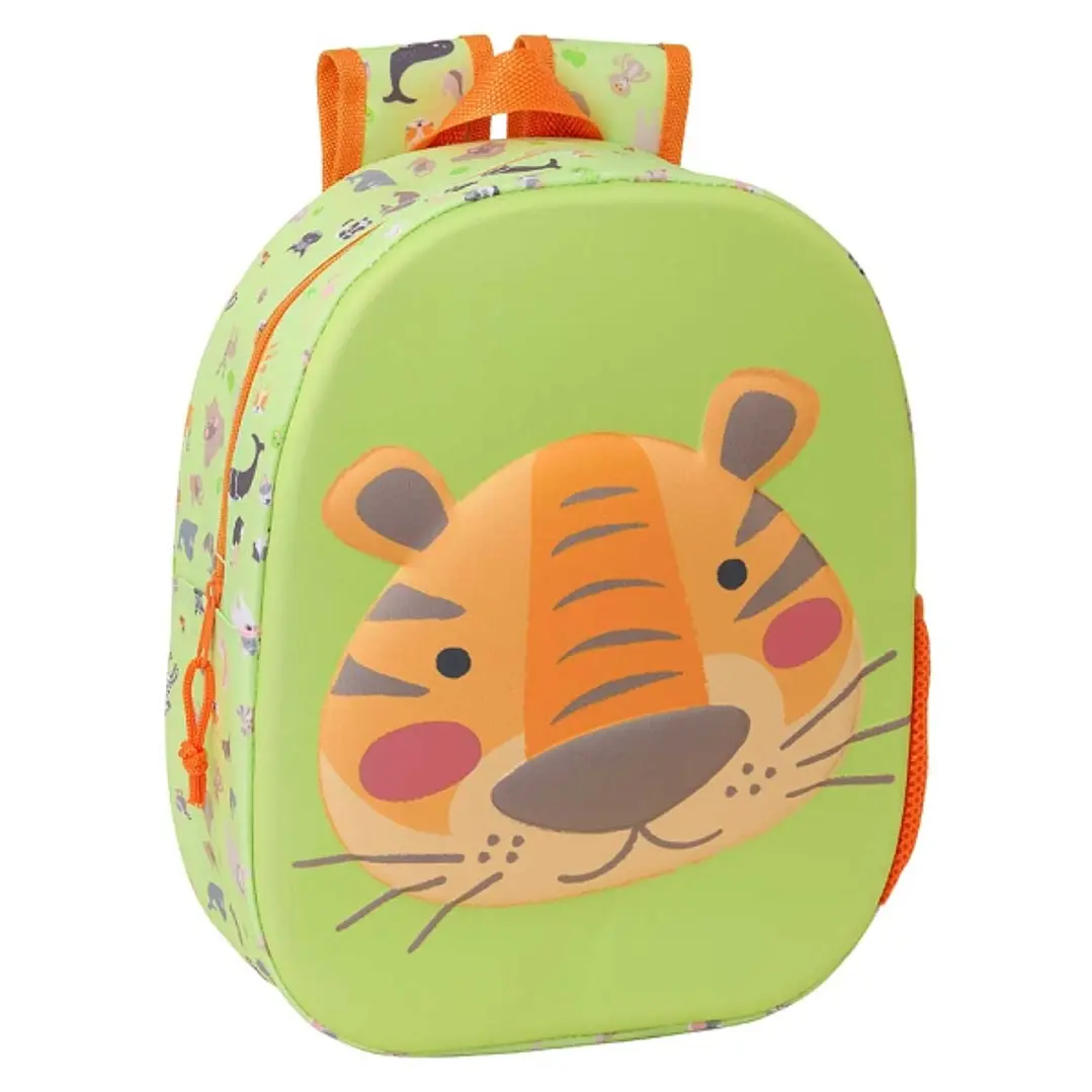 Safta Tiger Mochila 3D de 8.64L - Portabotellas - Tarjeta de Identificacion Personal - Hombreras Acolchadas - 27x33x10cm - Color Verde Claro 1