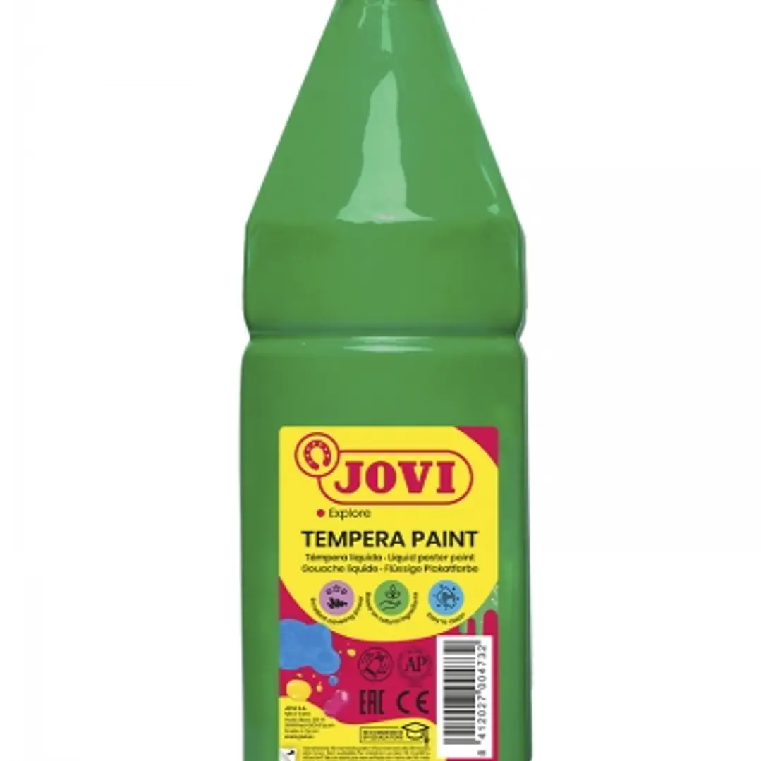 Jovi Tempera Paint Tempera Liquida 1000ml - Base Agua - Lista para Usar - Alto Poder Cubriente - Secado Rapido - Excelente Rendimiento - Facil Aplicac 1