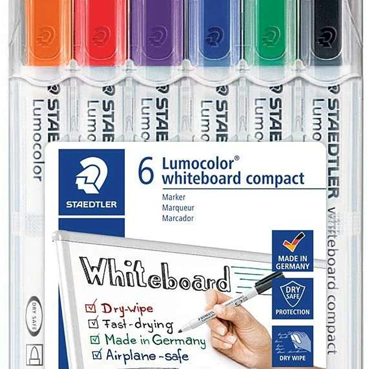 Staedtler Lumocolor 341 Pack de 6 Marcadores para Pizarra - Secado Rapido - Colores Surtidas 1