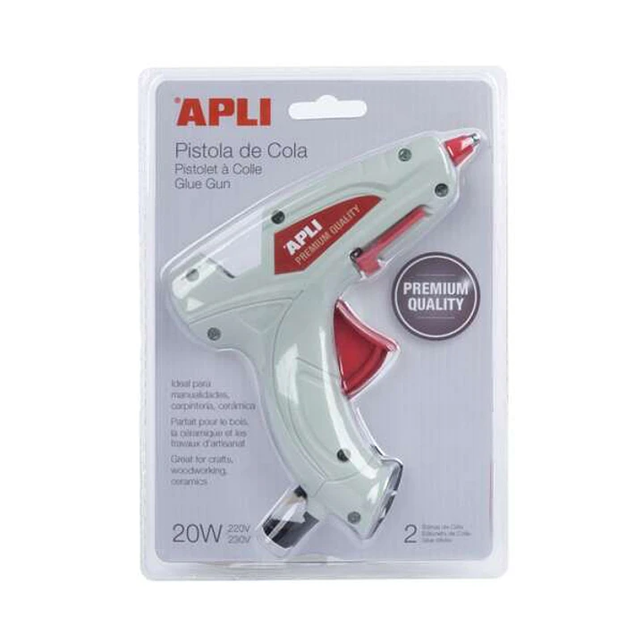 Apli Pistola de Cola Termofusible Premium Hot Melt 20W + 2 Barras de Cola 1