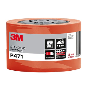 3M Cinta Adhesiva de PVC - 75mm x 33m - Alta Visibilidad - Color Naranja