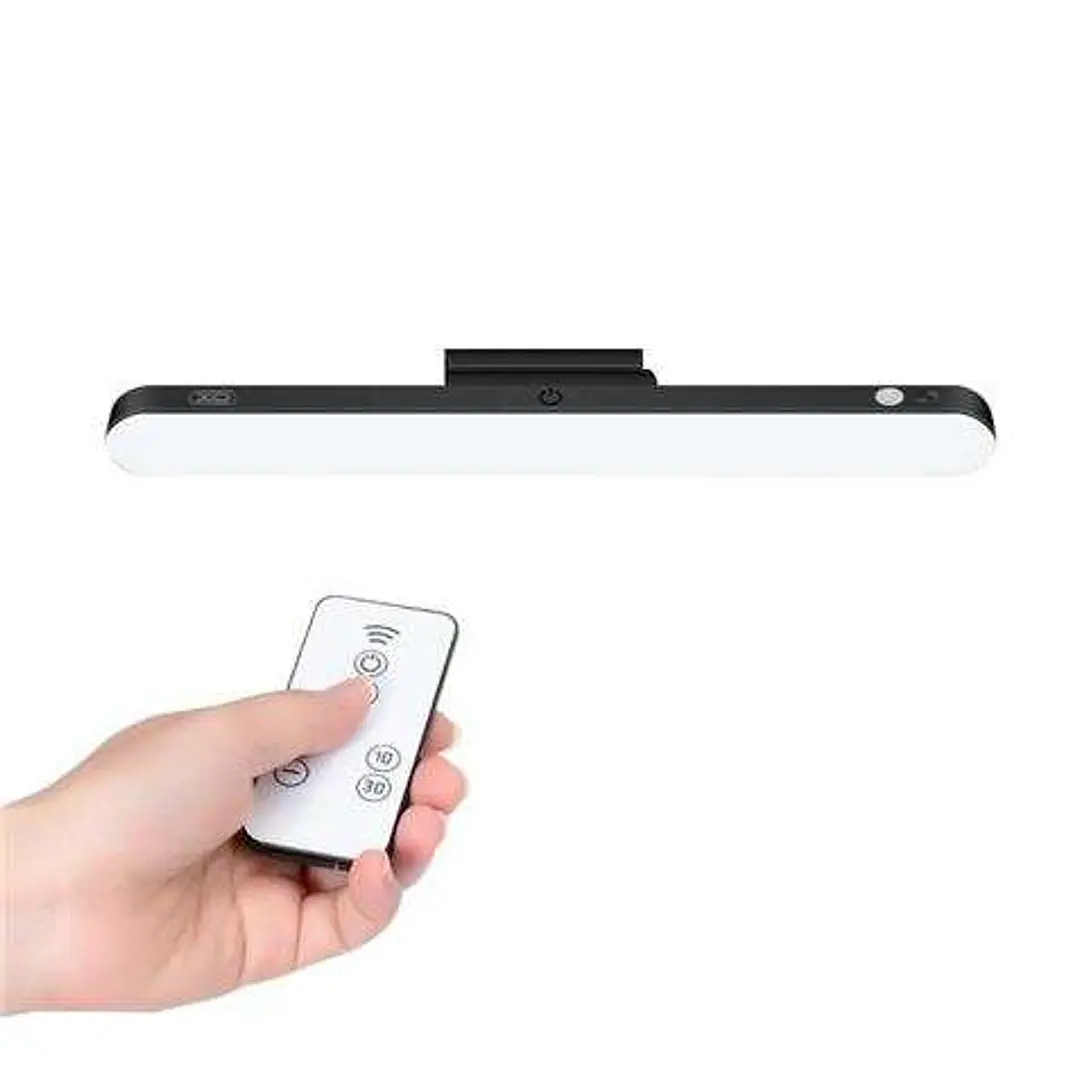 XO Lampara LED de Escritorio - Potencia 25W - Bateria 1200Mah - Ajuste Hasta 80º - Control Remoto - Regulacion de Potencia - Luz Anti Fatiga - Adaptad 1