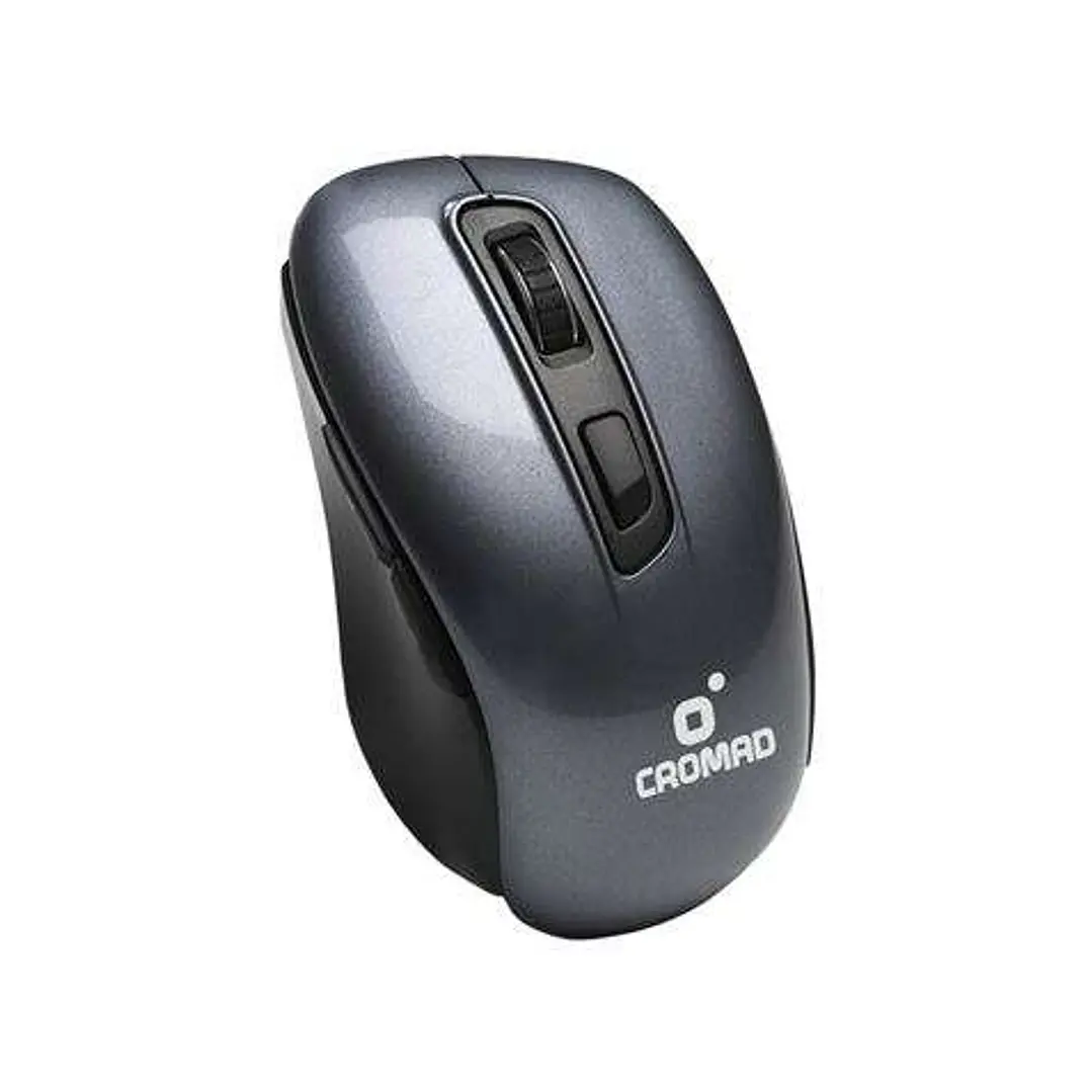 Cromad Raton Inalambrico - Hasta 10 Metros de Alcance - Incluye Mini Receptor USB - Maxima Autonomia de Bateria, Hasta 12 Meses - 3 Botones Accesibles 1