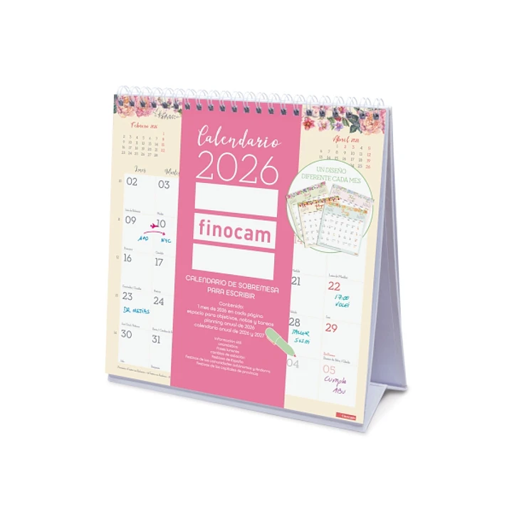 Finocam Design Calendario de Sobremesa - Anual 2026 - 190x70x205mm - Sobremesa - Color Surtidos 1