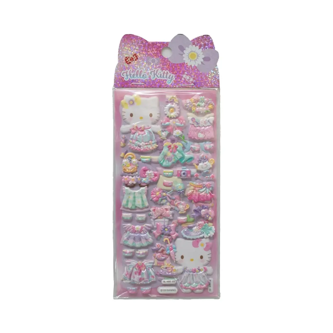 Comansi Pegatinas en Relieve Hello Kitty 10 x 25 cm - 4 Modelos Surtidos - Efecto 3D - Estilo Kawaii 1