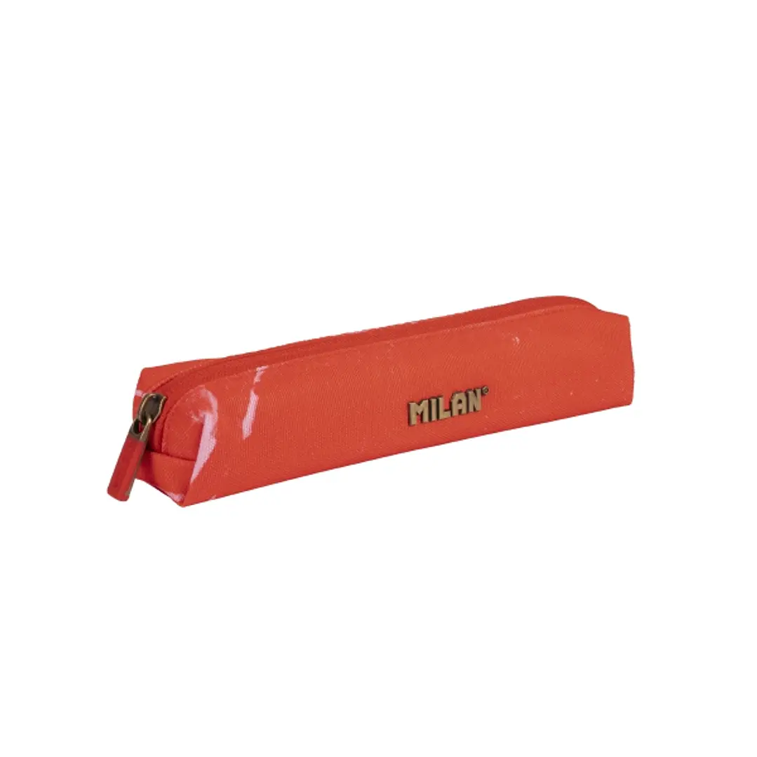 Milan Lava Mini Estuche Portatodo - Redondo - Cierre de Cremallera - 20.5x4.5x5cm - Color Rojo 1