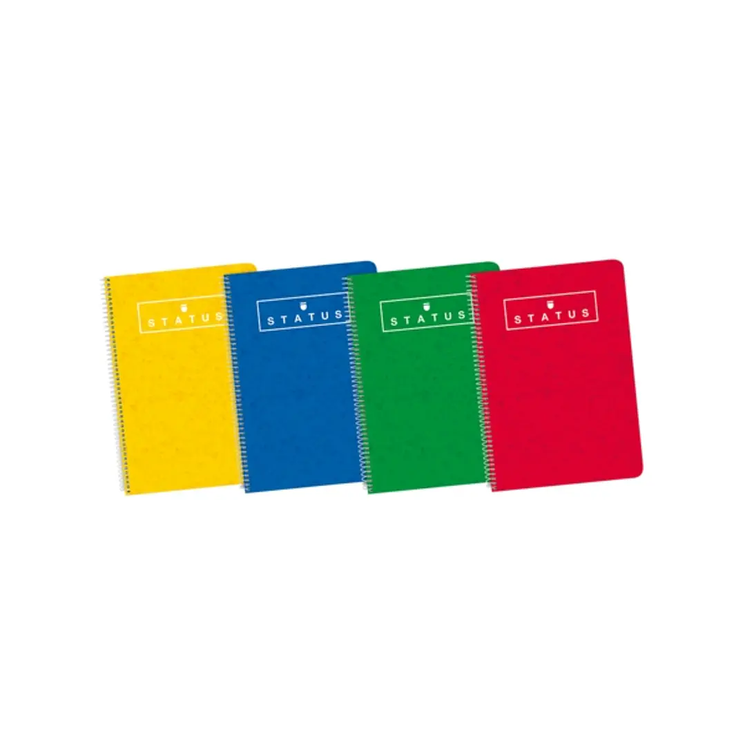 Enri Status 4º Tapa Dura Cuaderno Espiral 4x4 con Margen 80 Hojas Surtido - Cuaderno de Tapa Dura Resistente - Cuadricula de 4x4 con Margen - 80 Hojas 1